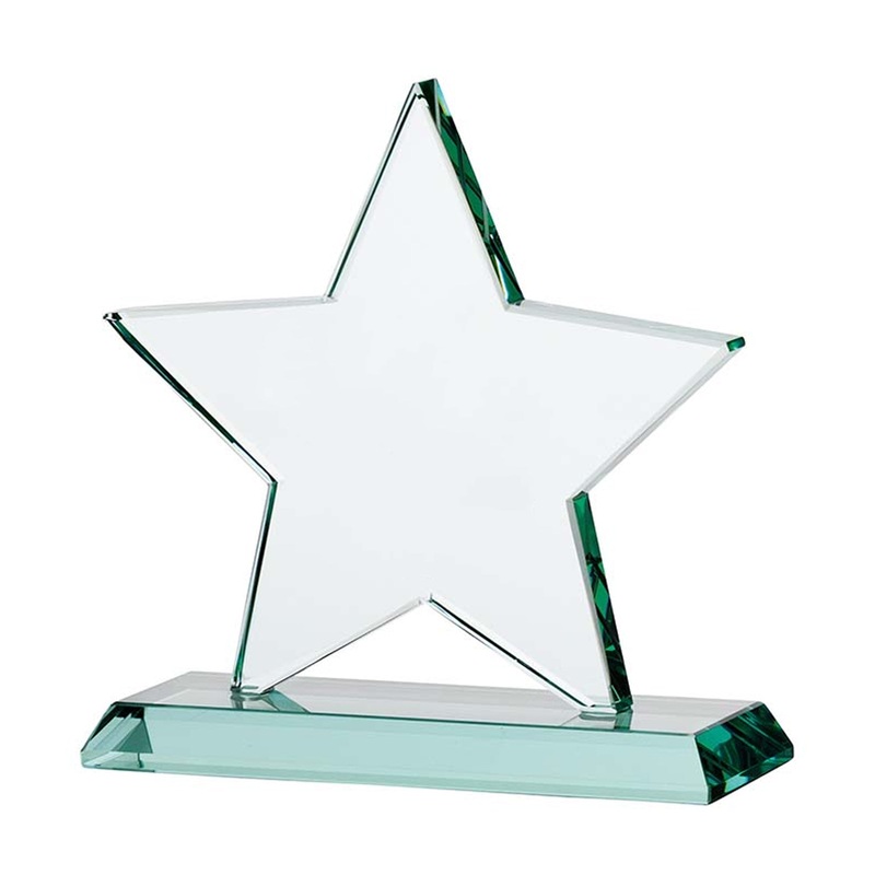 Wholesale Trade Pack of 3 – Blank Large Jade Glass Star Trophy