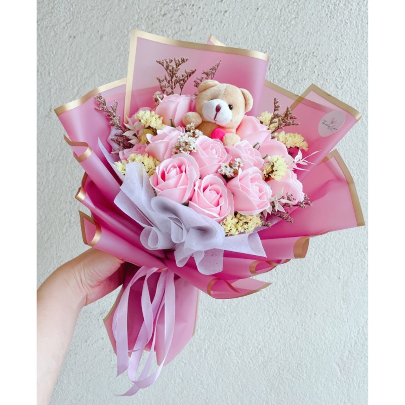Cuddles Artificial Soap Flower Hand Bouquet (Klang Valley Delivery)