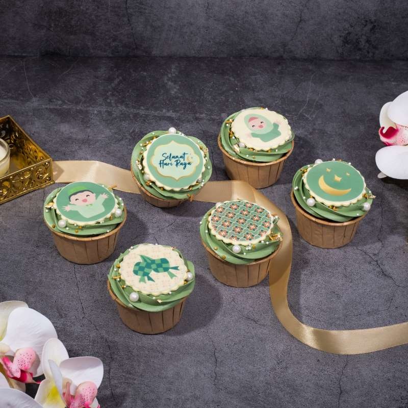 Eid Wishes Cupcakes (6pcs) (Penang Delivery Only) | Hari Raya 2023
