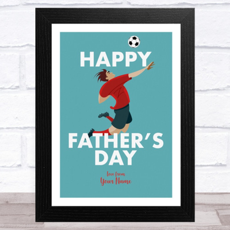 Jumping For Football Personalised Dad Father’s Day Gift Wall Art Print – The Card Zoo