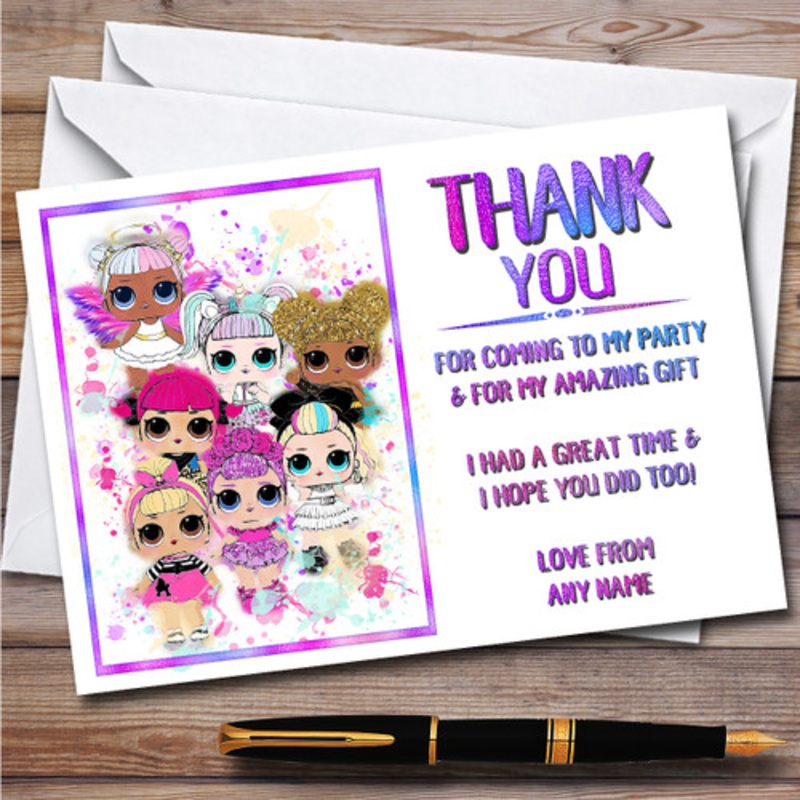 Lol Dolls Gang Splatter Art Children’s Birthday Party Thank You Cards – The Card Zoo