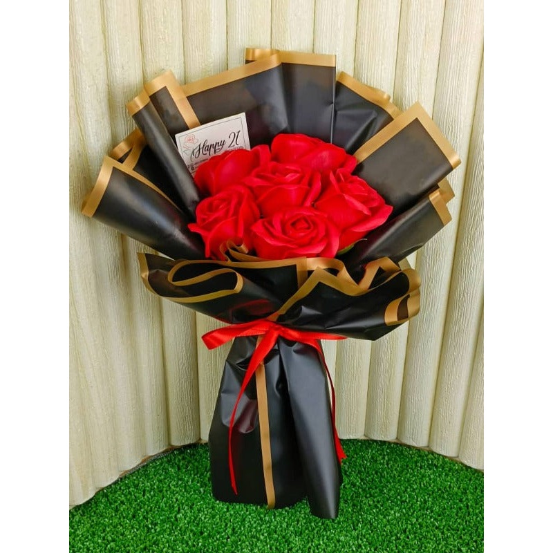 Red Soap Rose Bouquet (Artificial Flower) | (Klang Valley Delivery Only)