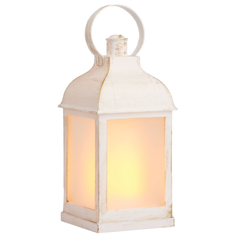 Wholesale Trade Pack of 3 White Candle Lanterns Battery Operated Flickering Amber LED Flame