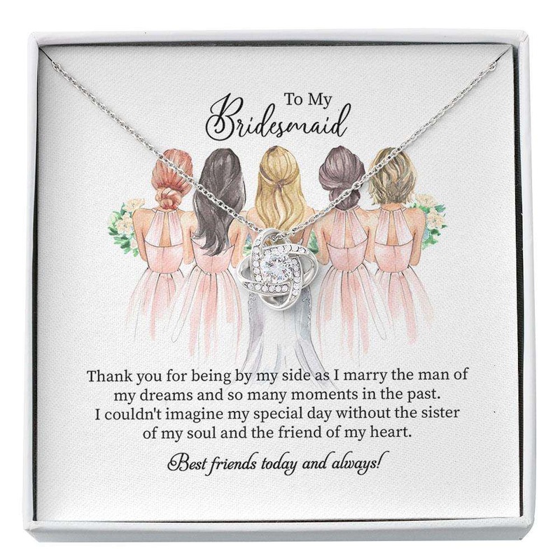 Bridesmaid Necklace Bride Crew Gifts Wedding Party Favors Best Bridesmaid Bridal Party Card Wedding Party Gifts Custom Necklace