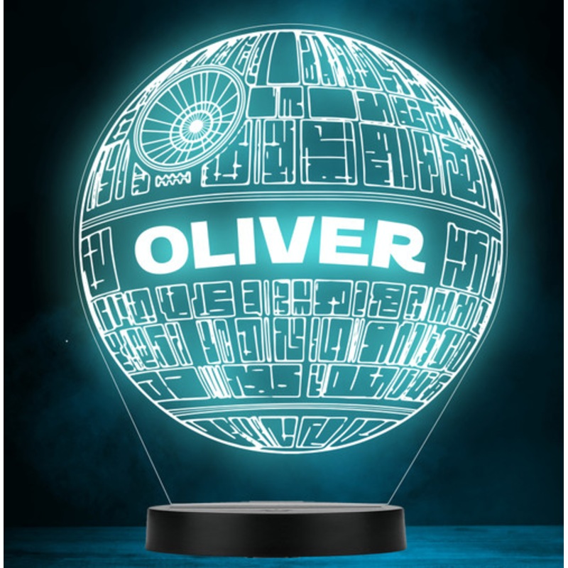Death Star Star Wars Personalised Gift Colour Changing Led Lamp Night Light – The Card Zoo