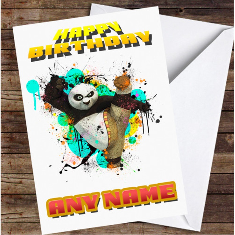 Kung Fu Panda Splatter Personalised Birthday Card – The Card Zoo