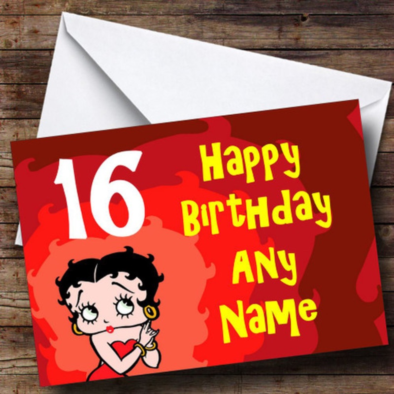 Red Betty Boop Personalised Birthday Card – The Card Zoo