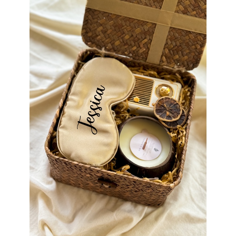 Unwind Essentials | Personalized Eyemask, Bluetooth Speaker & Candle Gift Set (Nationwide Delivery)