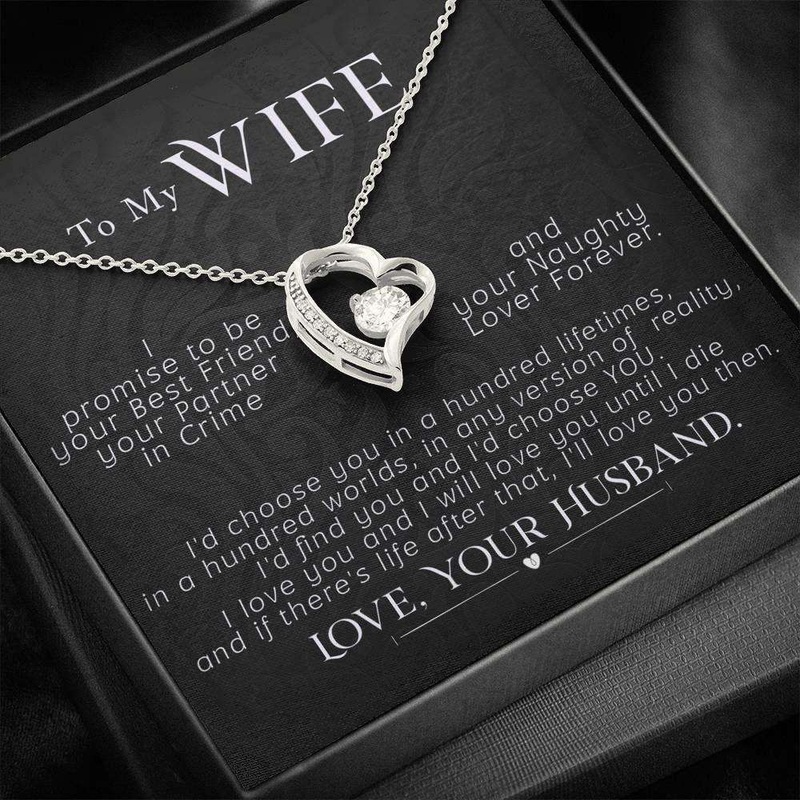 Wife Necklace, To My Wife Necklace, Valentines Day Heart Pendant Gift For Wife, I Promise To Be