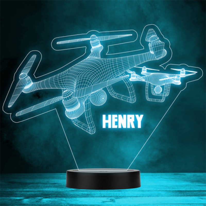 3D Effect Flying Drone Tech Fan Personalised Gift Colour Change LED Night Light – The Card Zoo