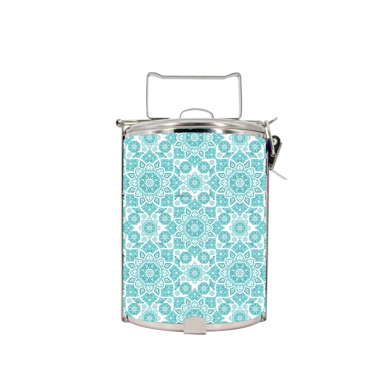 BDARI Tiffin Carrier – Light Blue Mandala (Nationwide Delivery)