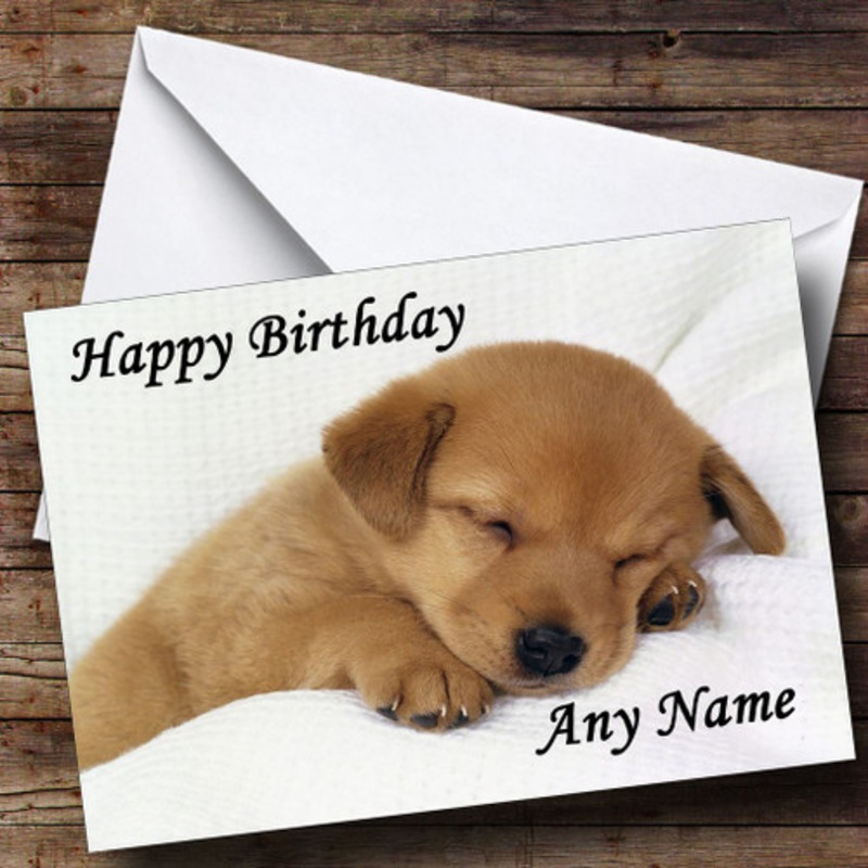 Cute Sleeping Puppy Personalised Birthday Card – The Card Zoo