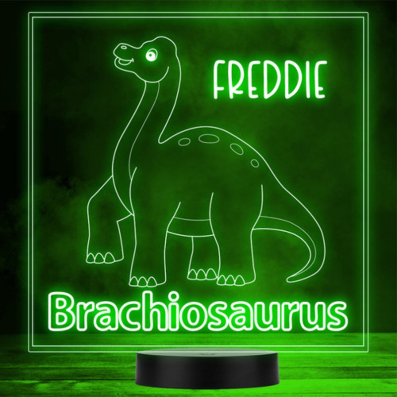 Kids Brachiosaurus Dinosaur Fan Cute LED Personalised Gift Night Light – The Card Zoo