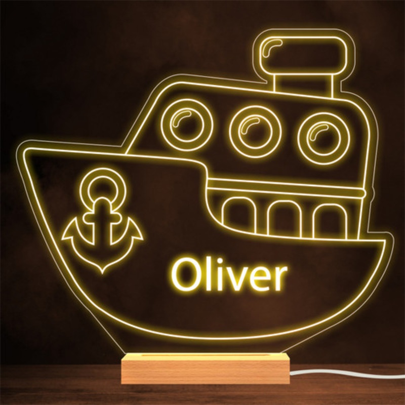 Kids Ship Personalised Gift Lamp Night Light – The Card Zoo