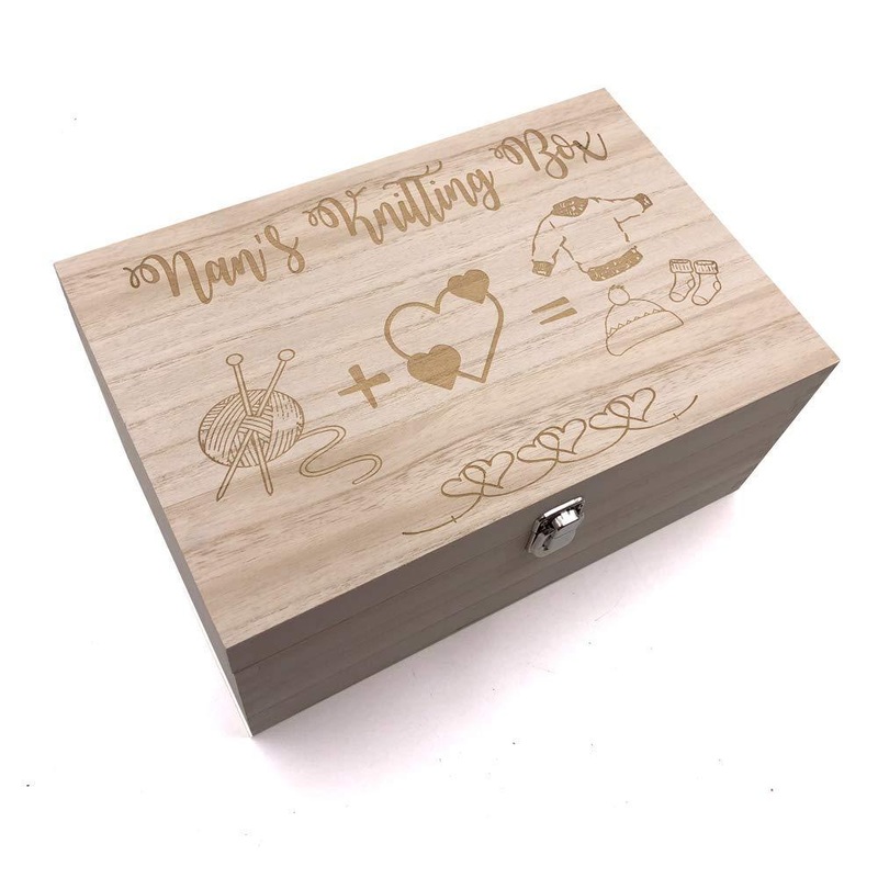 Nan’s Knitting Box Large Wooden Keepsake Box Gift