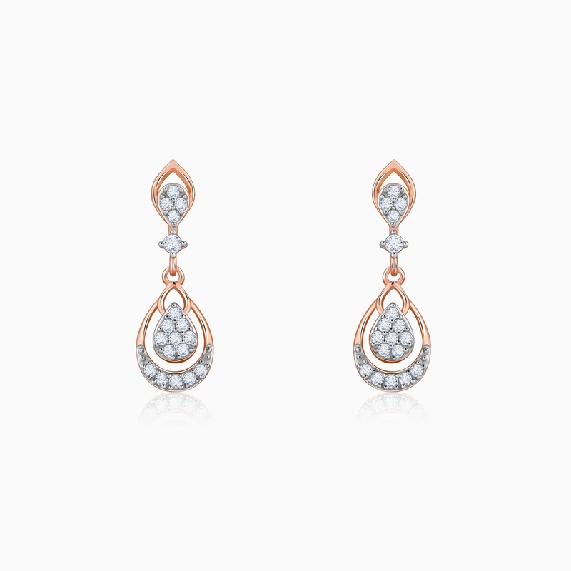 Rose Gold Regal Dew Lab Grown Diamond Earrings