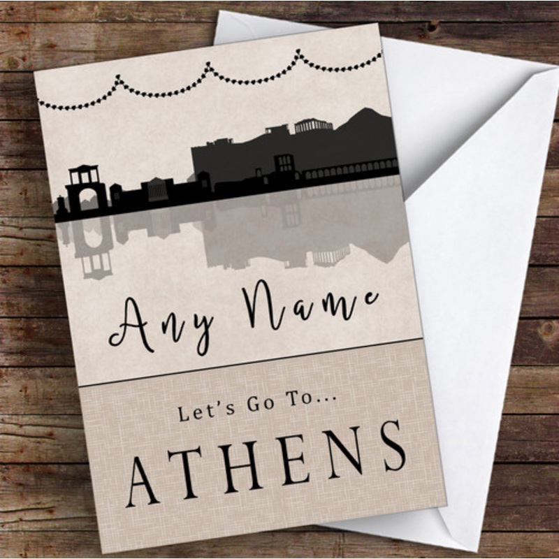 Surprise Let’s Go To Athens Personalised Greetings Card – The Card Zoo