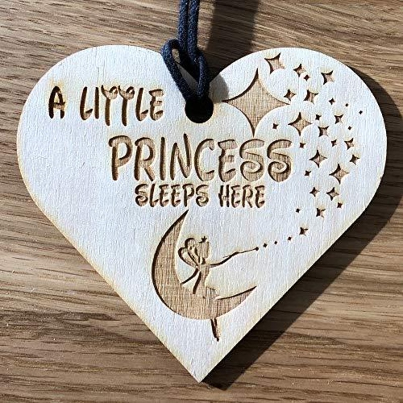 A Little Princess Sleeps Here Gift Engraved Wooden Plaque