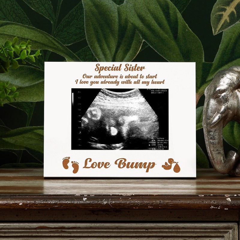 Baby Pregnancy Scan White Wooden Photo Frame Sister To Be Gift