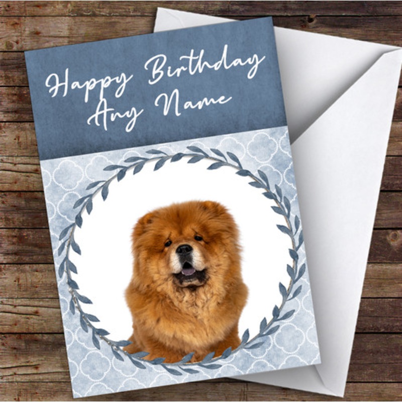 Chow Dog Blue Animal Personalised Birthday Card – The Card Zoo