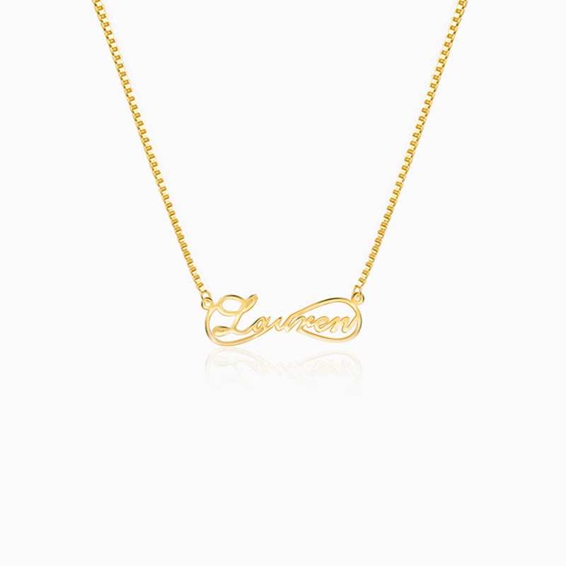 Golden Personalised Infinite Promises Pendant