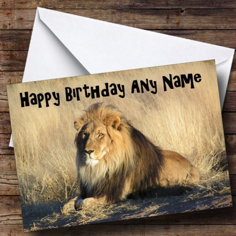 Male Lion Personalised Birthday Card – The Card Zoo