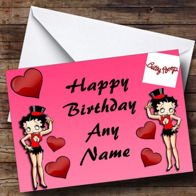Pink Betty Boop Personalised Birthday Card – The Card Zoo