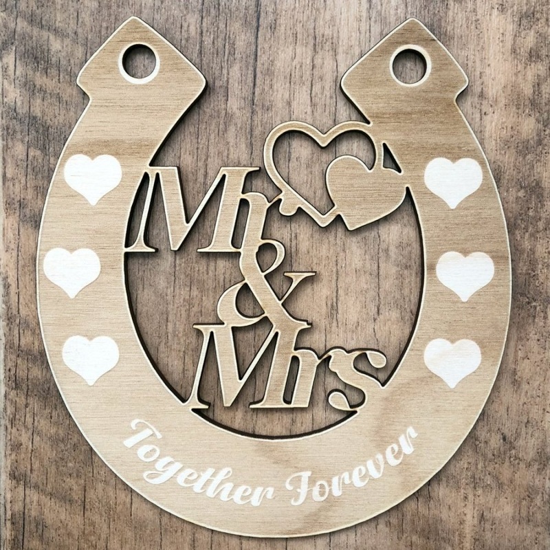 Wooden Horseshoe Wedding Gift – Together Forever