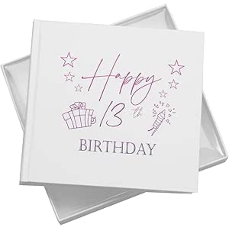 13th Birthday White Photo Album Gift For Her Or Him With Present Design Pack of 5 Wholesale Trade