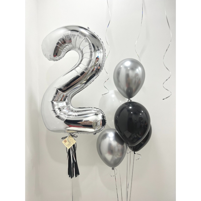 40 Numeric Chrome Series Balloon Set (Klang Valley Delivery)