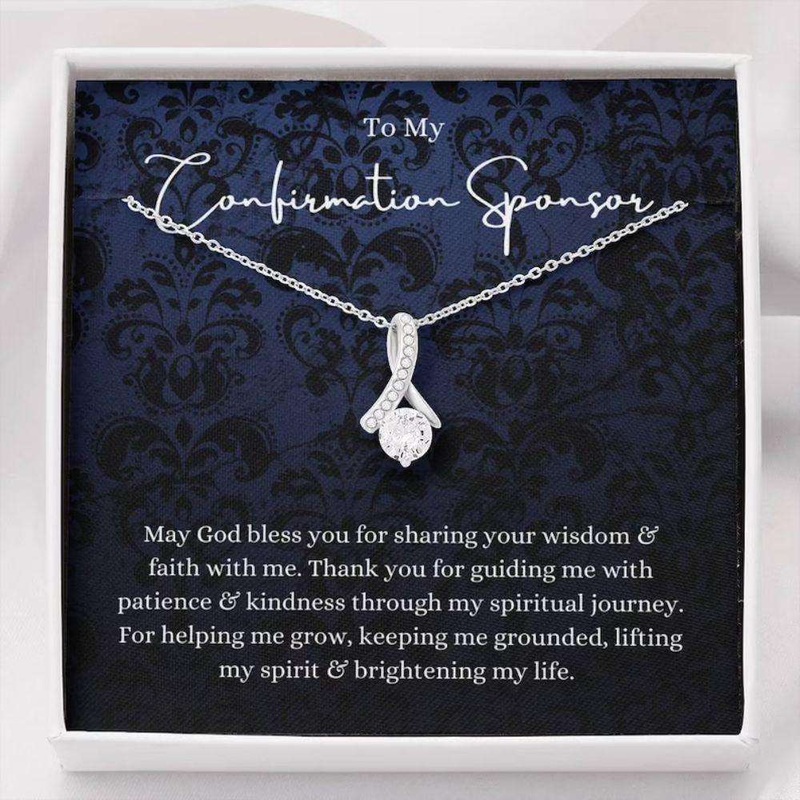 Confirmation Sponsor Necklace Gift For Women, Sponsors Religious Thank You Necklace