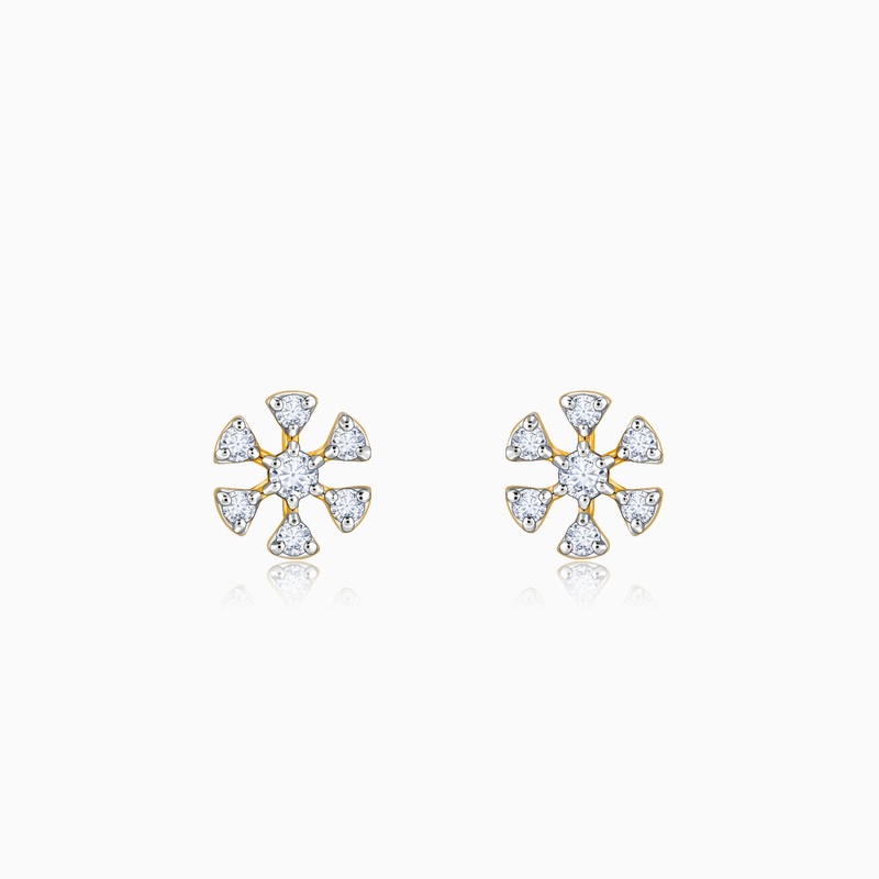 Gold Floret Diamond Studs