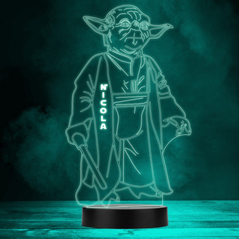 Star Wars Yoda Light Saber Character Personalised Gift Any Colour Night Light – The Card Zoo