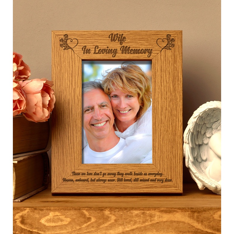 Wife In Loving Memory Remembrance Portrait Wooden Photo Frame Gift