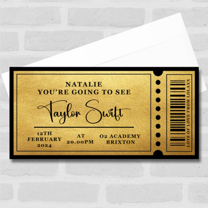 Any Concert Show Event You Are Going Personalised Surprise Ticket Gift Voucher – The Card Zoo