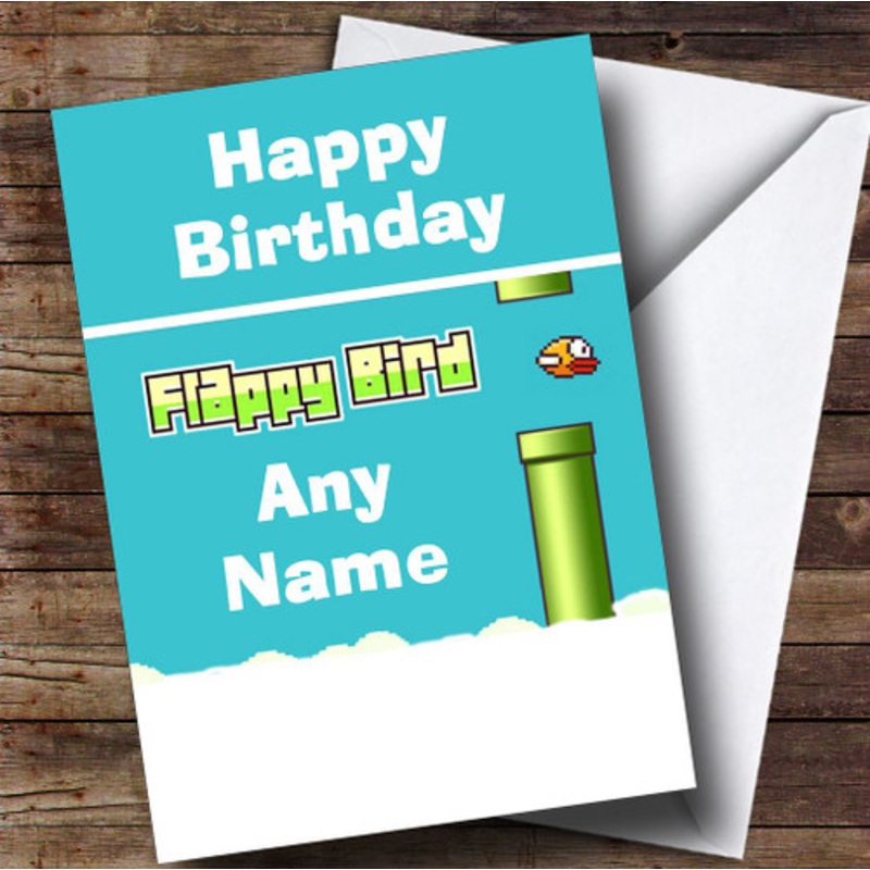 Flappy Bird Game Funny Spoof Personalised Birthday Card – The Card Zoo