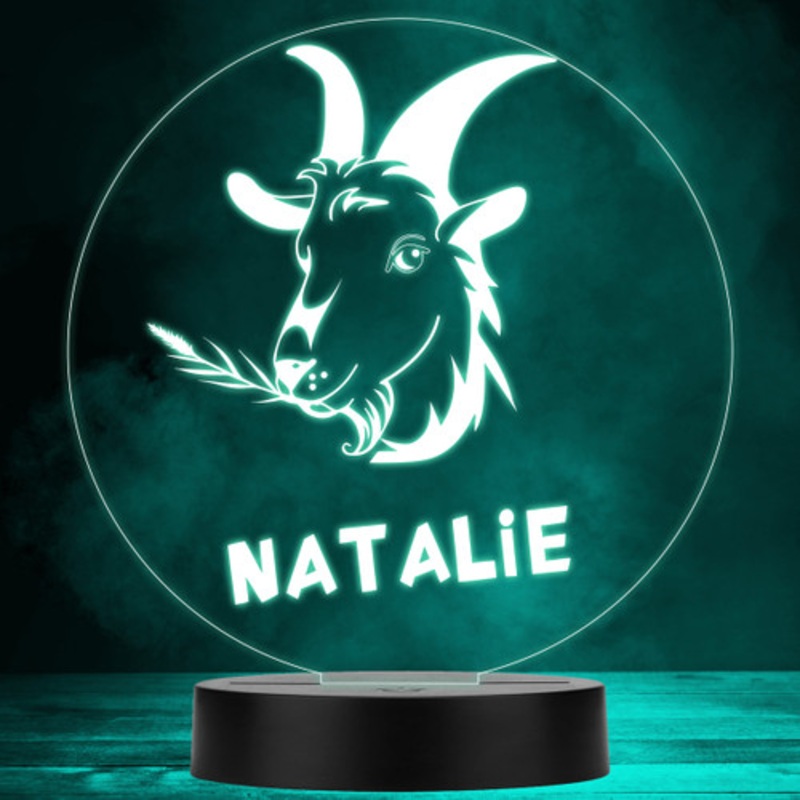 Goat With Wheat Colour Changing Personalised Gift LED Lamp Night Light – The Card Zoo