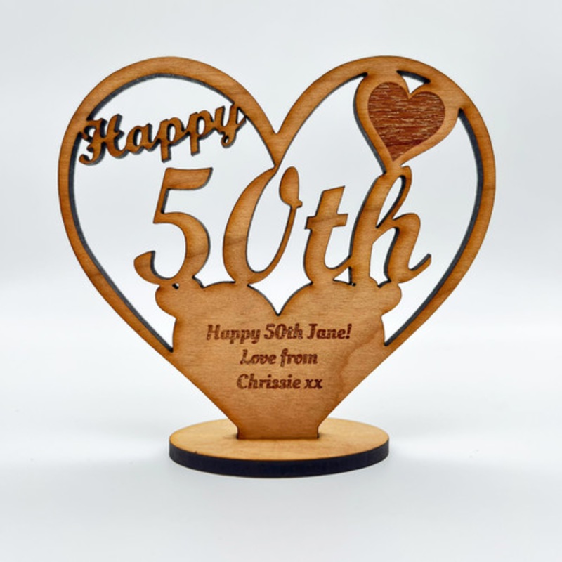 Happy 50th Special Birthday Heart Engraved Keepsake Personalised Gift – The Card Zoo