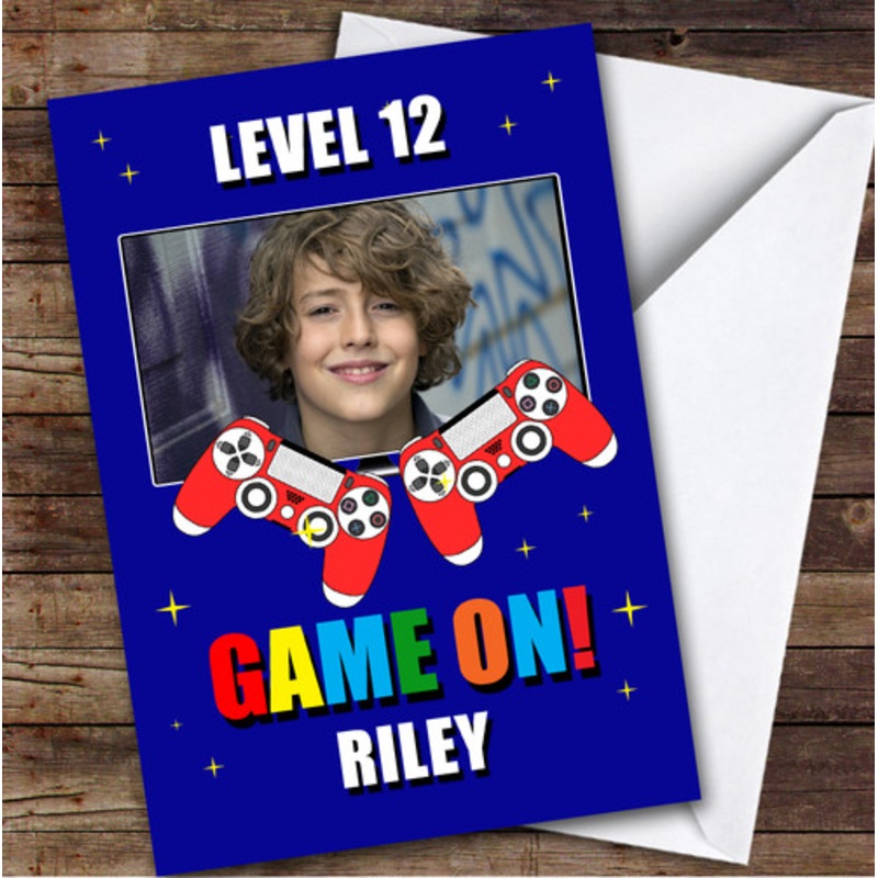 PlayStation Any Age Unlocked Photo Kids Personalised Children’s Birthday Card – The Card Zoo