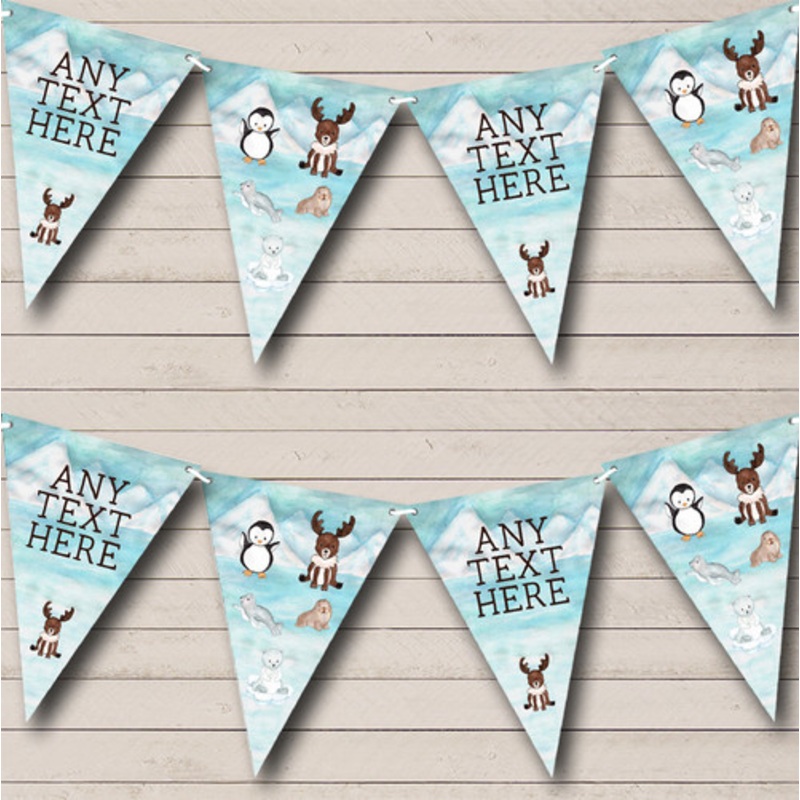 Polar Ice Animals Personalised Children’s Party Bunting – The Card Zoo