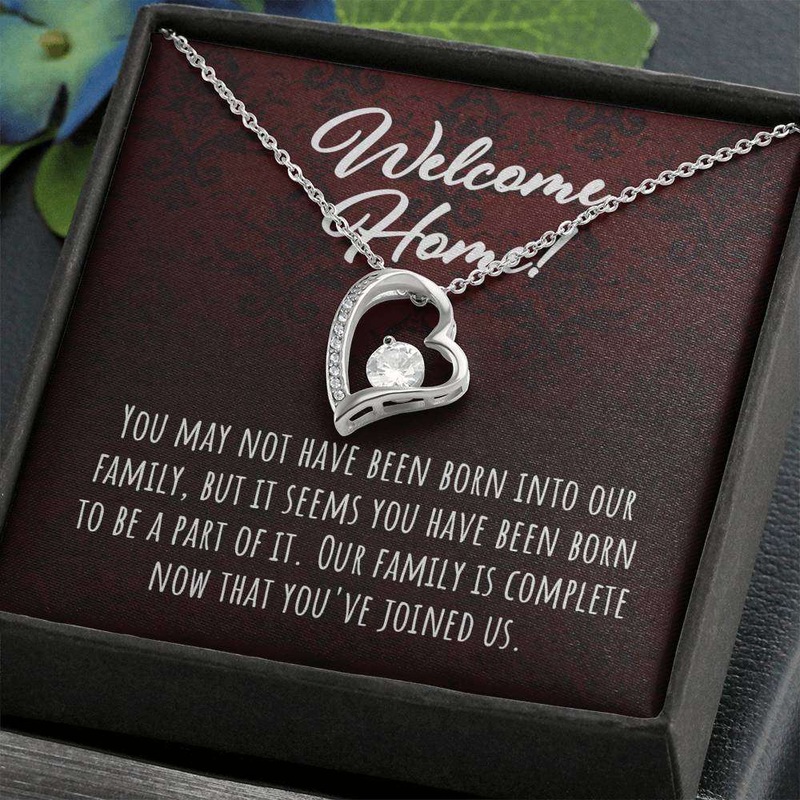 Stepdaughter Necklace, Welcome Home Heart Necklace