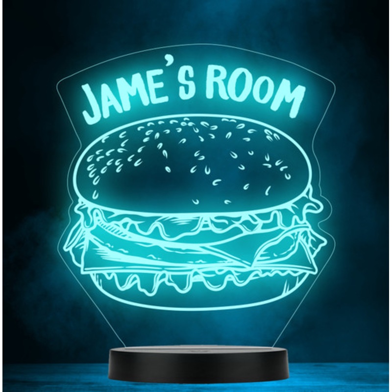 Burger Fast Food Lover Personalised Gift Colour Changing Led Lamp Night Light – The Card Zoo