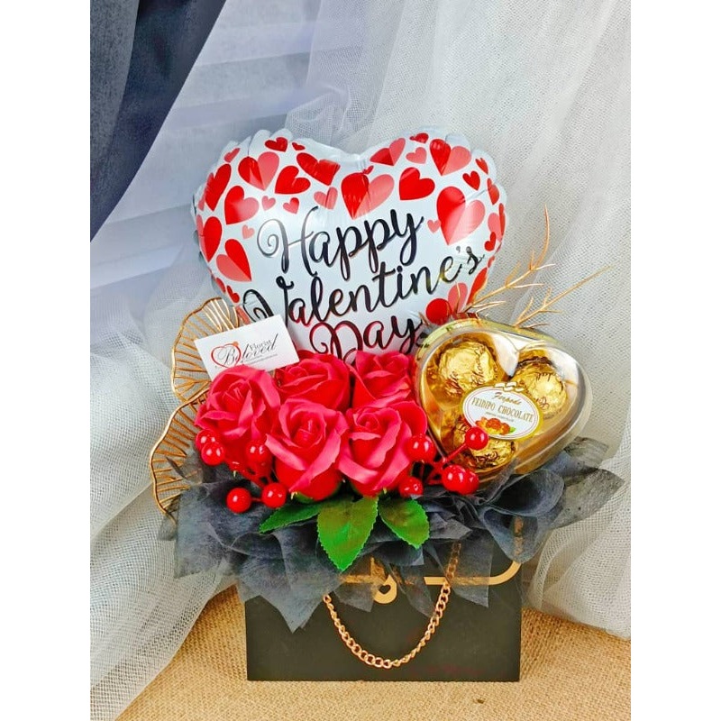 Feidipo Chocolate Soap Rose Arrangements (Artificial Flower) | (Klang Valley Delivery Only)