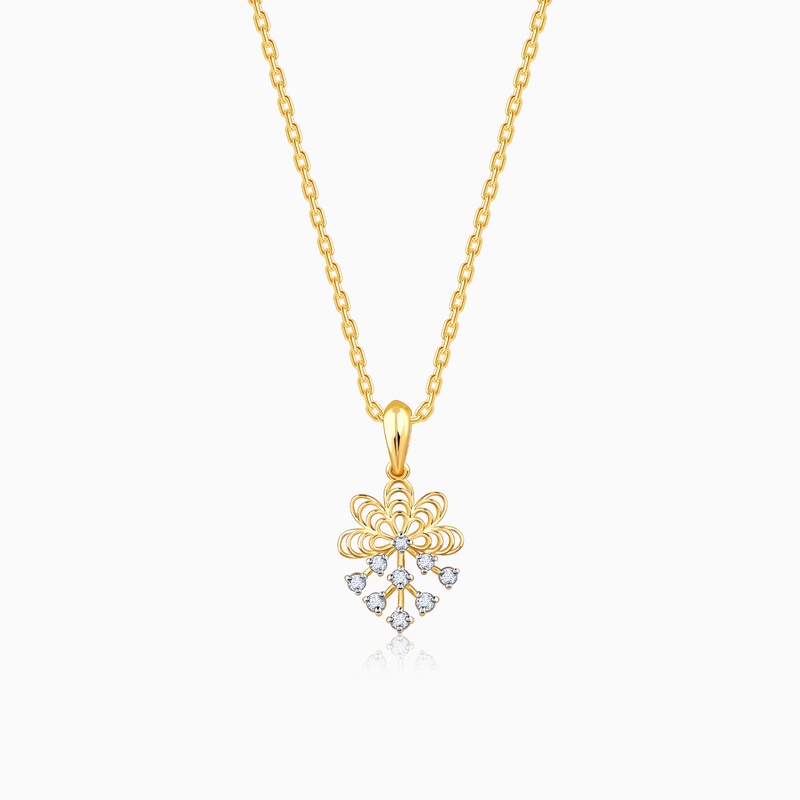 Gold Marigold Diamond Pendant