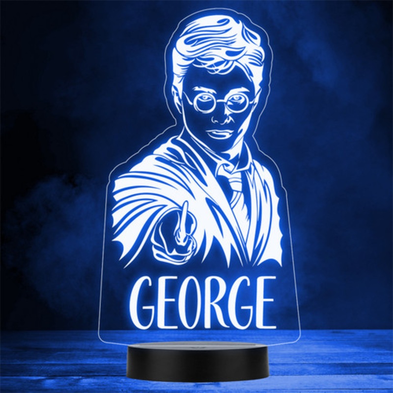 Harry Potter Holding A Wand Personalised Gift Colour Change LED Lamp Night Light – The Card Zoo