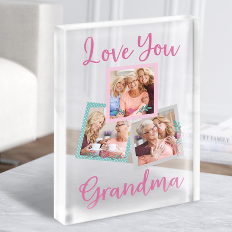 Love You Grandma Photo Personalised Acrylic Block – The Card Zoo