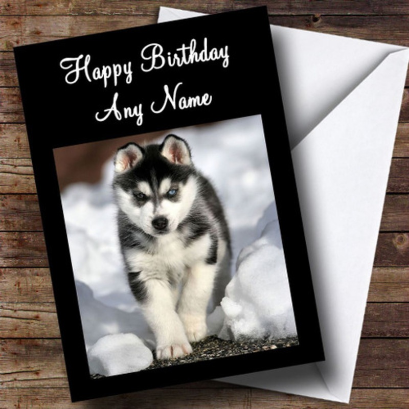 Siberian Husky Dog Personalised Birthday Card – The Card Zoo