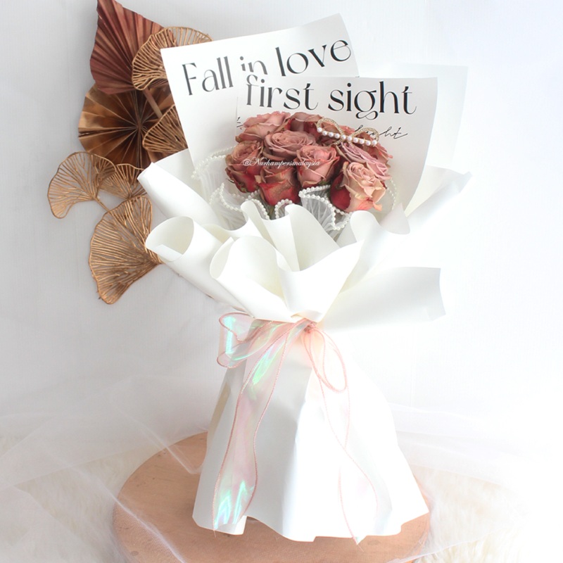 Vintage Cappuccino Roses Bouquet (Klang Valley Delivery Only)