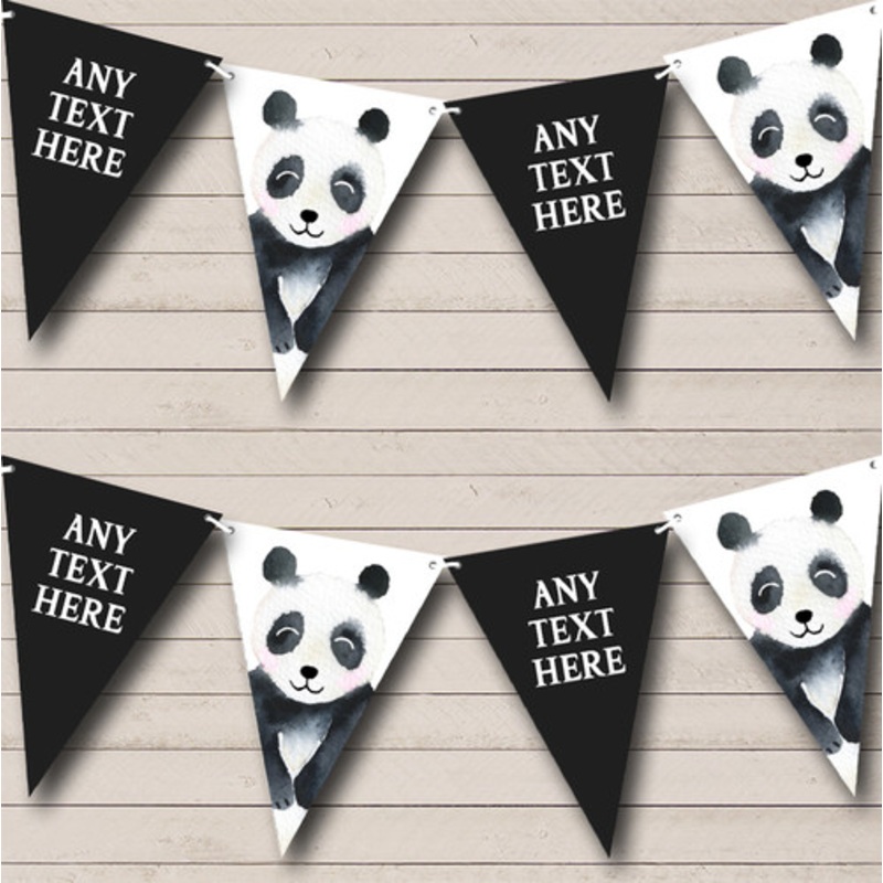 Watercolour Animal Panda Personalised Children’s Party Bunting – The Card Zoo