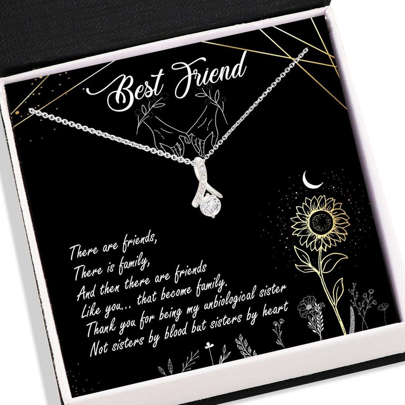 Best Friend Necklace, Best Friend Necklace Card  Alluring Beauty Necklace, Jewelry For Best Friend, Bff Gifts